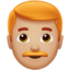 man: medium-light skin tone, red hair on Apple