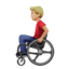 man in manual wheelchair: medium-light skin tone on Apple