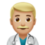 man health worker: medium-light skin tone on Apple