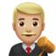 man judge: medium-light skin tone on Apple