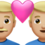 couple with heart: man, man, medium-light skin tone on Apple