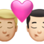 kiss: man, man, medium-light skin tone, light skin tone on Apple