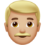 man: medium-light skin tone on Apple