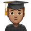 man student: medium skin tone on Apple