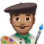 man artist: medium skin tone on Apple
