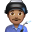 man factory worker: medium skin tone on Apple