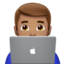 man technologist: medium skin tone on Apple