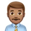 man office worker: medium skin tone on Apple