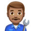 man mechanic: medium skin tone on Apple