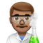 man scientist: medium skin tone on Apple