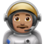 man astronaut: medium skin tone on Apple