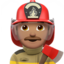 man firefighter: medium skin tone on Apple