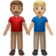 men holding hands: medium skin tone, medium-light skin tone on Apple