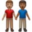 men holding hands: medium skin tone, medium-dark skin tone on Apple