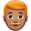 man: medium skin tone, red hair on Apple