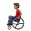 man in manual wheelchair: medium skin tone on Apple