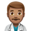 man health worker: medium skin tone on Apple