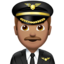 man pilot: medium skin tone on Apple