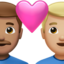 couple with heart: man, man, medium skin tone, medium-light skin tone on Apple