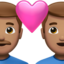 couple with heart: man, man, medium skin tone on Apple