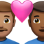 couple with heart: man, man, medium skin tone, medium-dark skin tone on Apple