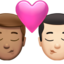 kiss: man, man, medium skin tone, light skin tone on Apple