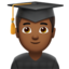 man student: medium-dark skin tone on Apple
