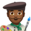 man artist: medium-dark skin tone on Apple