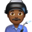 man factory worker: medium-dark skin tone on Apple