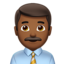 man office worker: medium-dark skin tone on Apple