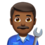 man mechanic: medium-dark skin tone on Apple