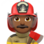 man firefighter: medium-dark skin tone on Apple