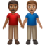 men holding hands: medium-dark skin tone, medium skin tone on Apple