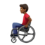 man in manual wheelchair: medium-dark skin tone on Apple