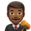 man judge: medium-dark skin tone on Apple