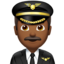 man pilot: medium-dark skin tone on Apple