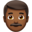 man: medium-dark skin tone on Apple
