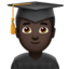 man student: dark skin tone on Apple