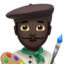 man artist: dark skin tone on Apple