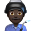 man factory worker: dark skin tone on Apple