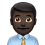 man office worker: dark skin tone on Apple