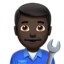 man mechanic: dark skin tone on Apple