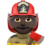 man firefighter: dark skin tone on Apple