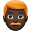 man: dark skin tone, red hair on Apple