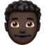 man: dark skin tone, curly hair on Apple