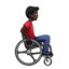 man in manual wheelchair facing right: dark skin tone on Apple