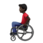 man in manual wheelchair: dark skin tone on Apple