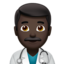 man health worker: dark skin tone on Apple