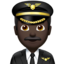 man pilot: dark skin tone on Apple