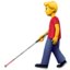 man with white cane on Apple